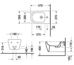 Duravit Me-By-Starck 360mm X 570mm Wall Mounted Bidet 5 Duravit Me-By-Starck 360mm X 570mm Wall Mounted Bidet -Bathroom Supplie Shop M700 2020 10 2 8 8 18 424