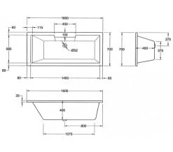 Aqua Legend Square Single Ended Standard White Bath - Sizes Available 11 Aqua Legend Square Single Ended Standard White Bath - Sizes Available -Bathroom Supplie Shop M700 2020 10 26 7 50 10 783