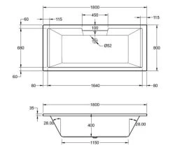 Aqua Legend Square Single Ended Standard White Bath - Sizes Available 14 Aqua Legend Square Single Ended Standard White Bath - Sizes Available -Bathroom Supplie Shop M700 2020 10 26 7 51 25 653