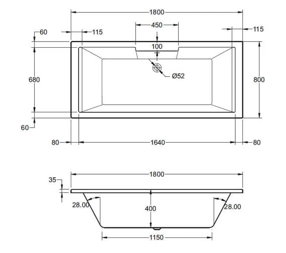 Aqua Legend Square Single Ended Standard White Bath - Sizes Available 7 Aqua Legend Square Single Ended Standard White Bath - Sizes Available - Image 7