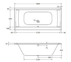 Aqua Oporto Square Rectangular Double Ended White Bathtub - Sizes And Variants Available -Bathroom Supplie Shop M700 2020 10 28 8 47 26 701 1