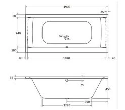 Aqua Oporto Square Rectangular Double Ended White Bathtub - Sizes And Variants Available -Bathroom Supplie Shop M700 2020 10 28 8 47 50 238 1