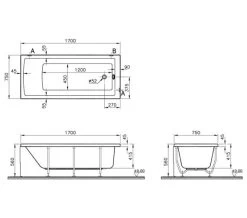 VitrA Neon 750mm Wide Single Ended Standard Bath -Bathroom Supplie Shop M700 2020 12 9 9 14 35 131