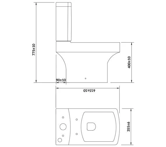 Joseph Miles Denza White Close Coupled WC Pan With Cistern 3 Joseph Miles Denza White Close Coupled WC Pan With Cistern - Image 3