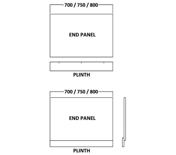 Nuie Athena End Bath Panel And Plinth 2 Nuie Athena End Bath Panel And Plinth - Image 2