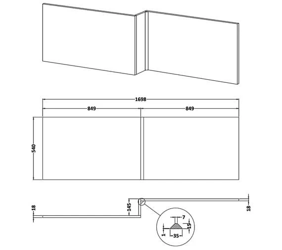 Nuie Athena 1698mm Length Front Bath Panel 3 Nuie Athena 1698mm Length Front Bath Panel - Image 3