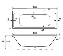 Joseph Miles Malin White 5mm Acrylic Bath - Double Ended -Bathroom Supplie Shop M700 2021 11 27 7 58 3 232