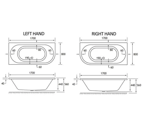Joseph Miles Biscay Double Ended White 5mm Acrylic Bath 4 Joseph Miles Biscay Double Ended White 5mm Acrylic Bath - Image 4