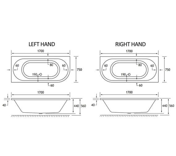 Joseph Miles Biscay Beauforte Reinforced Double Ended White Bath 3 Joseph Miles Biscay Beauforte Reinforced Double Ended White Bath - Image 3