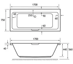 Joseph Miles Portland Beauforte Reinforced Double Ended White Bath With Single Grip 10 Joseph Miles Portland Beauforte Reinforced Double Ended White Bath With Single Grip -Bathroom Supplie Shop M700 2021 11 29 14 27 16 965 1