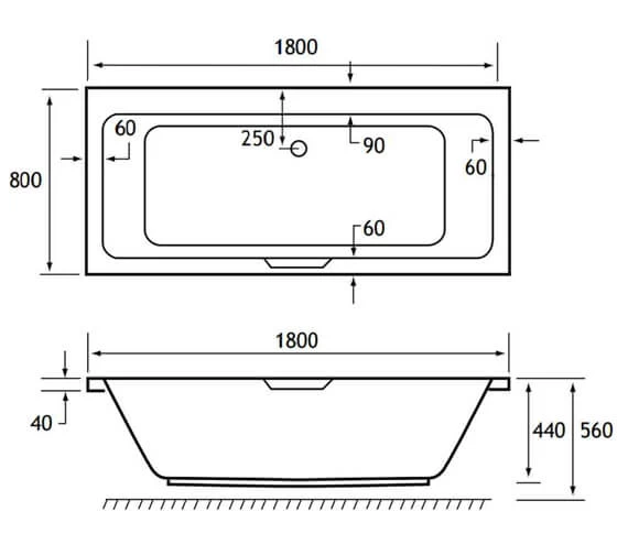 Joseph Miles Portland Beauforte Reinforced Double Ended White Bath With Single Grip 5 Joseph Miles Portland Beauforte Reinforced Double Ended White Bath With Single Grip - Image 5