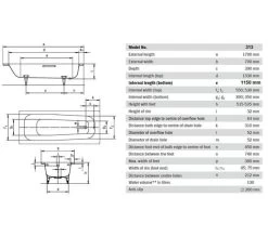 Kaldewei Eurowa Eco 1700 X 700mm Single Ended Steel Bath White