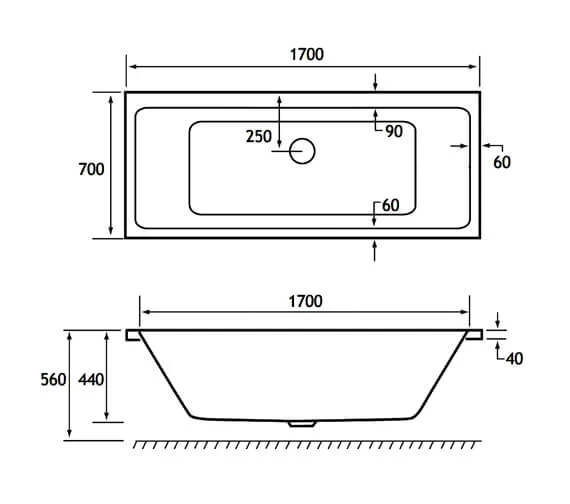 Joseph Miles Portland Double Ended Rectangular White Bath - 5mm Acrylic 3 Joseph Miles Portland Double Ended Rectangular White Bath - 5mm Acrylic - Image 3