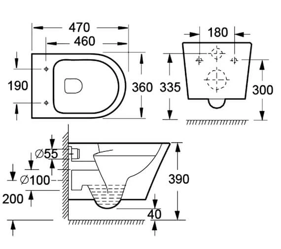 IMEX Arco Rimless Projection Wall Hung WC Pan 4 IMEX Arco Rimless Projection Wall Hung WC Pan - Image 4