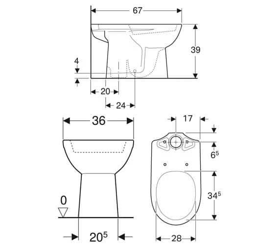 Geberit Selnova Floor-Standing Close-Coupled White WC Pan Vertical Outlet 2 Geberit Selnova Floor-Standing Close-Coupled White WC Pan Vertical Outlet - Image 2