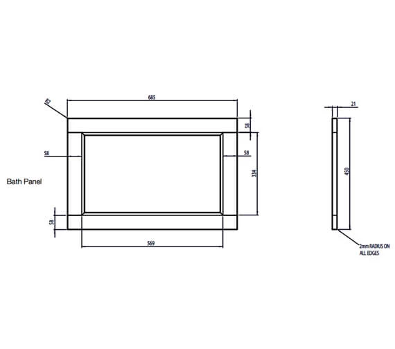Roper Rhodes Hampton 700 X 500mm End Bath Panel 3 Roper Rhodes Hampton 700 X 500mm End Bath Panel - Image 3