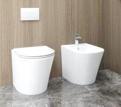 IMEX Arco White Back-To-Wall Bidet 550mm - B1088