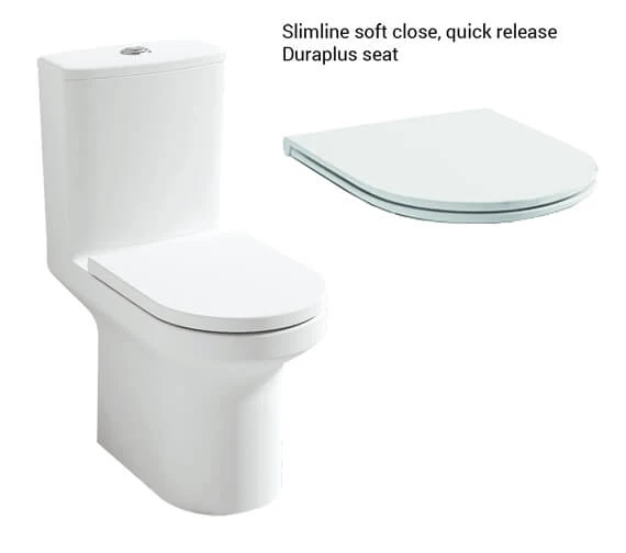 IMEX Alma 650mm Rimless Close Coupled White WC Pan With Cistern And Seat 5 IMEX Alma 650mm Rimless Close Coupled White WC Pan With Cistern And Seat - Image 5
