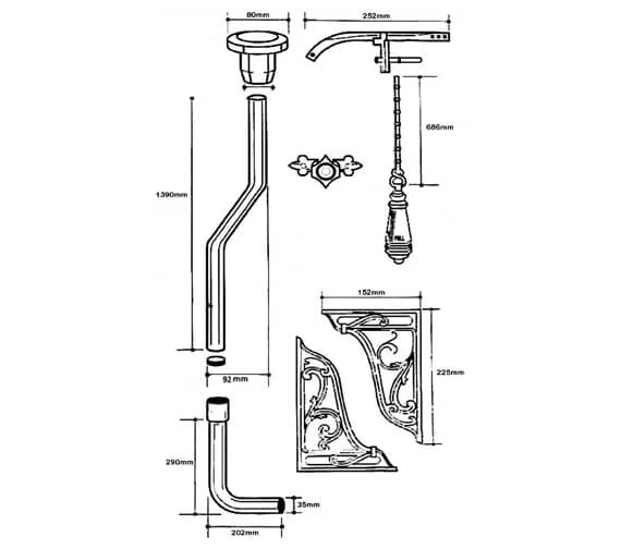 Hudson Reed Richmond High Level WC Pan With Cistern And Flush Pipe Kit 6 Hudson Reed Richmond High Level WC Pan With Cistern And Flush Pipe Kit - Image 6