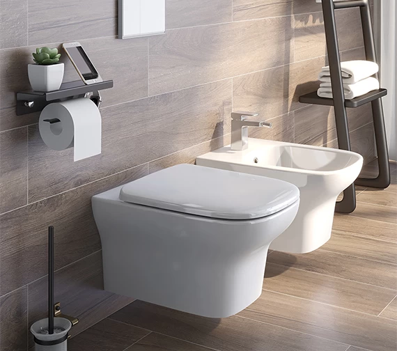 IMEX Grace Rimless Wall Hung White WC Bowl And Soft Close Seat 500mm 1 IMEX Grace Rimless Wall Hung White WC Bowl And Soft Close Seat 500mm