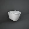 RAK Feeling Rimless Wall-Hung Matt White WC Pan And Soft Close Seat