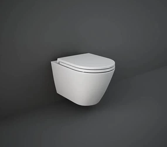 RAK Feeling Rimless Wall-Hung Matt White WC Pan And Soft Close Seat 1 RAK Feeling Rimless Wall-Hung Matt White WC Pan And Soft Close Seat