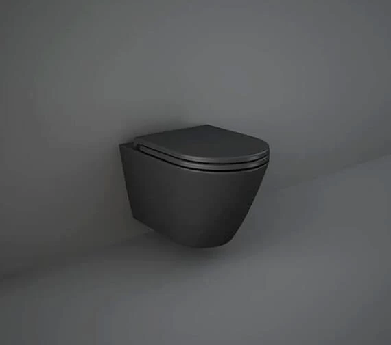 RAK Feeling Rimless Wall-Hung Matt White WC Pan And Soft Close Seat 9 RAK Feeling Rimless Wall-Hung Matt White WC Pan And Soft Close Seat - Image 9