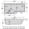 Carron Quantum 5mm Acrylic L-Shaped White Bath 1700 X 700-850mm