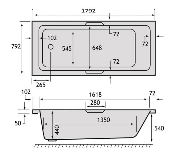 Carron Quantum Integra 1800 X 800mm Single Ended White Bath 5mm With Grips 2 Carron Quantum Integra 1800 X 800mm Single Ended White Bath 5mm With Grips - Image 2