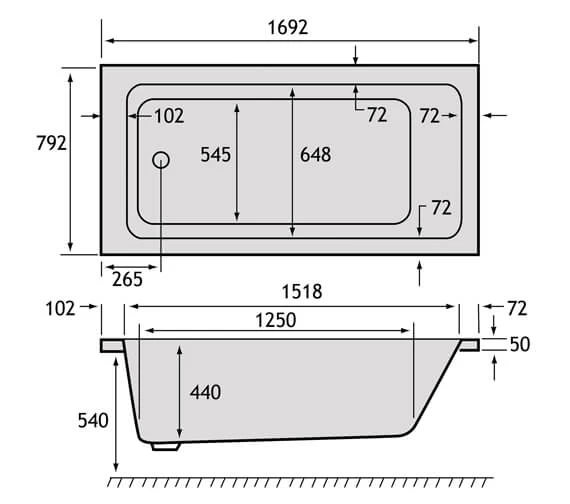 Carron Quantum 5mm Top-Quality Single Ended White Acrylic Bath 1700 X 800mm 2 Carron Quantum 5mm Top-Quality Single Ended White Acrylic Bath 1700 X 800mm - Image 2