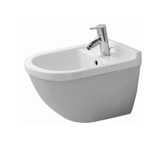 Duravit Starck 3 White Wall Mounted Bidet With Overflow - 228015 2 Duravit Starck 3 White Wall Mounted Bidet With Overflow - 228015 - Image 2
