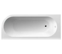 Nuie Crescent White Back To Wall Corner Bath With Panel