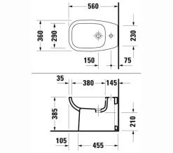 Duravit D-Code 560mm Floor Standing Back To Wall Bidet -Bathroom Supplie Shop M700 2022 10 8 8 34 51 591