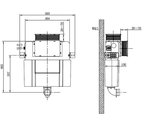 Crosswater Standard Height Concealed WC Dual Flush Cistern 2 Crosswater Standard Height Concealed WC Dual Flush Cistern - Image 2