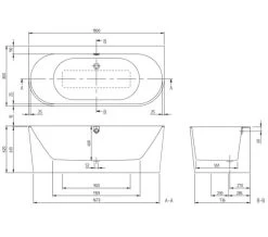 Villeroy & Boch Villeroy And Boch Oberon 2.0 Back To Wall 1800 X 800mm Double Ended Bath -Bathroom Supplie Shop M700 2022 12 28 9 3 27 236