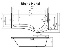 Joseph Miles 1700mm Curved-P Whirlpool Bath With Front Panel And Screen -Bathroom Supplie Shop M700 2022 2 25 12 37 15 560