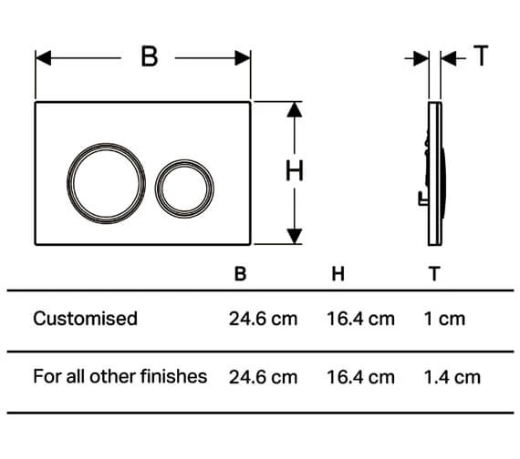Geberit Sigma21 246 X 164mm Dual Flush Plate 2 Geberit Sigma21 246 X 164mm Dual Flush Plate - Image 2