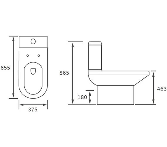 Joseph Miles Unique Close Couple Open Back Comfort Height White WC Pack 2 Joseph Miles Unique Close Couple Open Back Comfort Height White WC Pack - Image 2