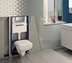 Geberit Duofix 500 X 1120mm Wall Hung WC Frame Blue With Delta Cistern