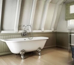 Burlington Avantgarde 1700 X 750mm White Back-To-Wall Bath