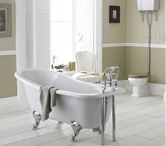 Hudson Reed Brockley Single Ended Freestanding Acrylic Bath White 1 Hudson Reed Brockley Single Ended Freestanding Acrylic Bath White