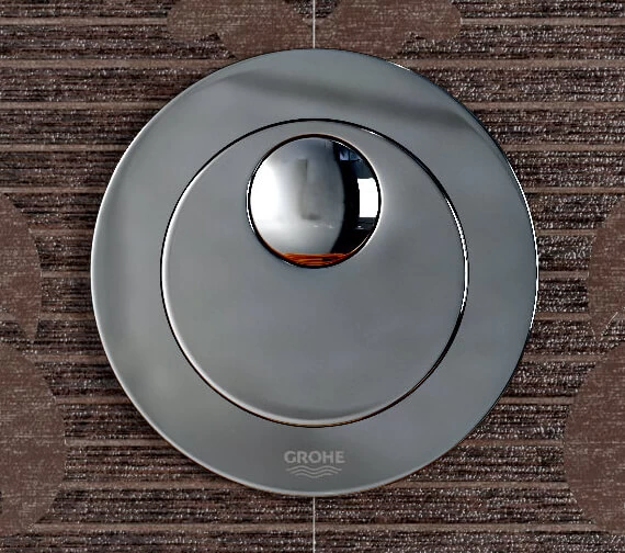 Grohe Round Chrome Dual Flush Push Button Actuation With Eco Button 1 Grohe Round Chrome Dual Flush Push Button Actuation With Eco Button