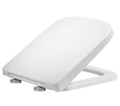 Tavistock Area Heavy-Duty White Toilet Seat With Soft Close Hinges