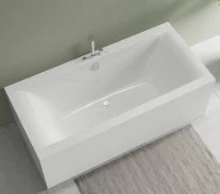 Aqua Oporto Square Rectangular Double Ended White Bathtub - Sizes And Variants Available