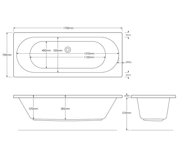 Trojan Cascade Double Ended Encapsulated Baseboard Bath White 4 Trojan Cascade Double Ended Encapsulated Baseboard Bath White - Image 4
