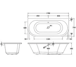 Hudson Reed Kenton 1700 X 750mm Back-To-Wall Freestanding White Acrylic Bath With Legs 11 Hudson Reed Kenton 1700 X 750mm Back-To-Wall Freestanding White Acrylic Bath With Legs -Bathroom Supplie Shop M700 2022 7 20 15 38 14 856