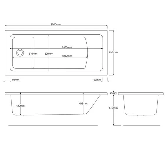 Trojan Solarna 1700 X 750mm Single Ended Encapsulated Baseboard Bath 2 Trojan Solarna 1700 X 750mm Single Ended Encapsulated Baseboard Bath - Image 2