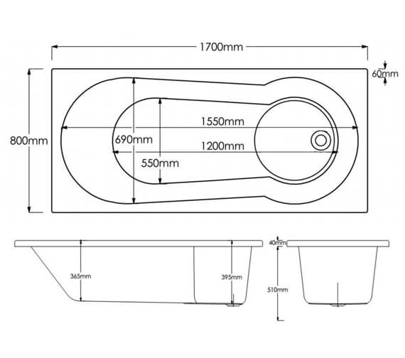 Trojan Prestige Keyhole 1700 X 800mm Single Ended Encapsulated Bath 2 Trojan Prestige Keyhole 1700 X 800mm Single Ended Encapsulated Bath - Image 2