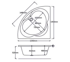 Trojan Laguna Encapsulated Baseboard Corner Bath White -Bathroom Supplie Shop M700 2022 7 7 7 43 55 430