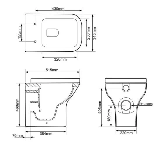 Tavistock Structure White Comfort Height Back To Wall WC Pan 2 Tavistock Structure White Comfort Height Back To Wall WC Pan - Image 2